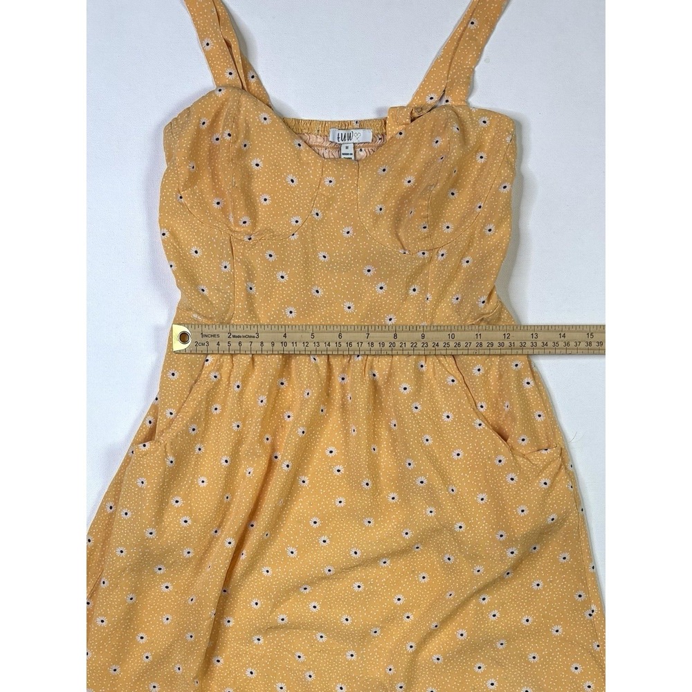 A.U.W Dress Women's Medium Floral Orange Pockets Summer Sleeveless - Picture 6 of 9